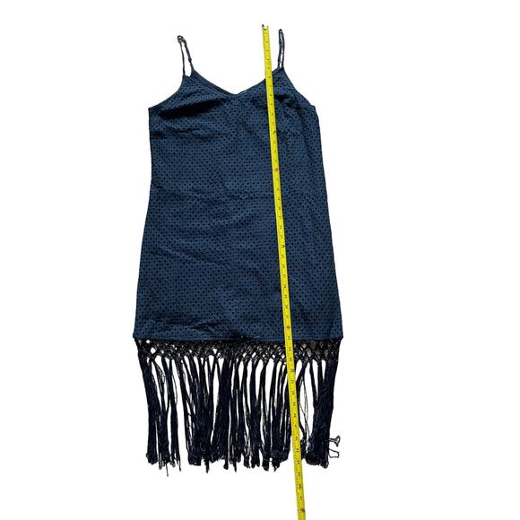 Skies Are Blue Womens/Teen Mini/Midi Eyelet Lace Fringe Dress Size Small Fringe - Picture 3 of 7